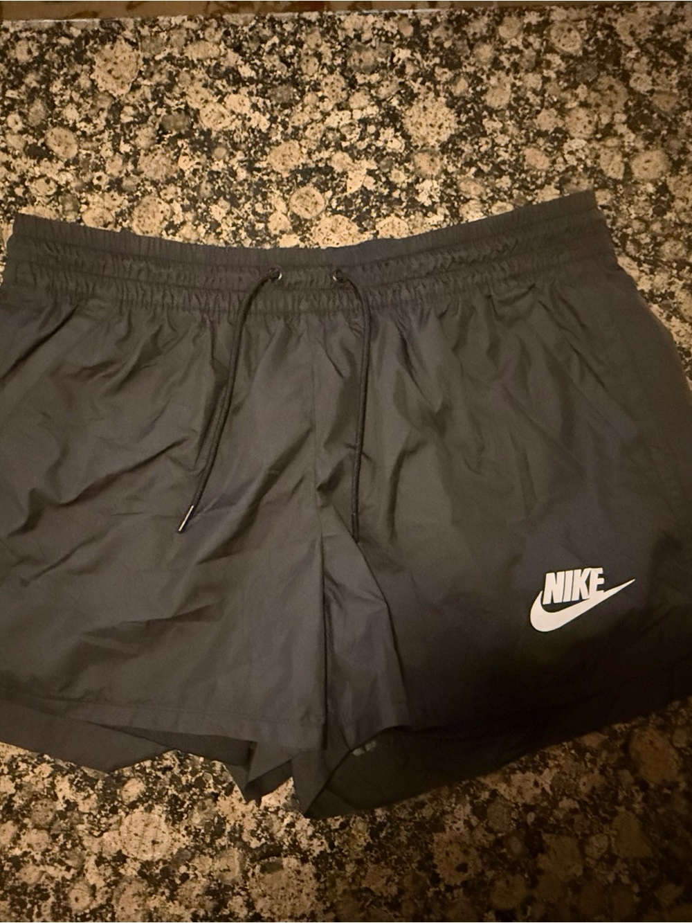 Nike Women’s Black Athletic Shorts with White Logo